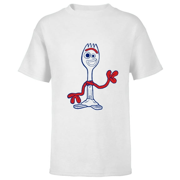 Disney Pixar Toy Story 4 Forky Waves Hi T-Shirt - Short Sleeve T-Shirt for Kids - Customized-White
