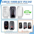 thumbnail image 2 of Key Fob Cover Compatible with Toyota Land Cruiser Venza RAV4 4Runner Corolla Cross Grand Highlander Tundra Crown Tacoma Camry Keychain Case Holder Protector,Silver-white, 2 of 6