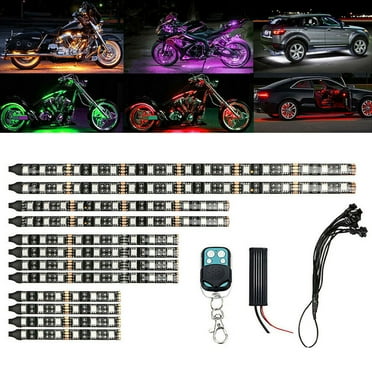 Dosaele 6X Motorcycle led lights Wireless Remote Neon Glow 18 color Light Strips Kit with 4-Level Dimmer