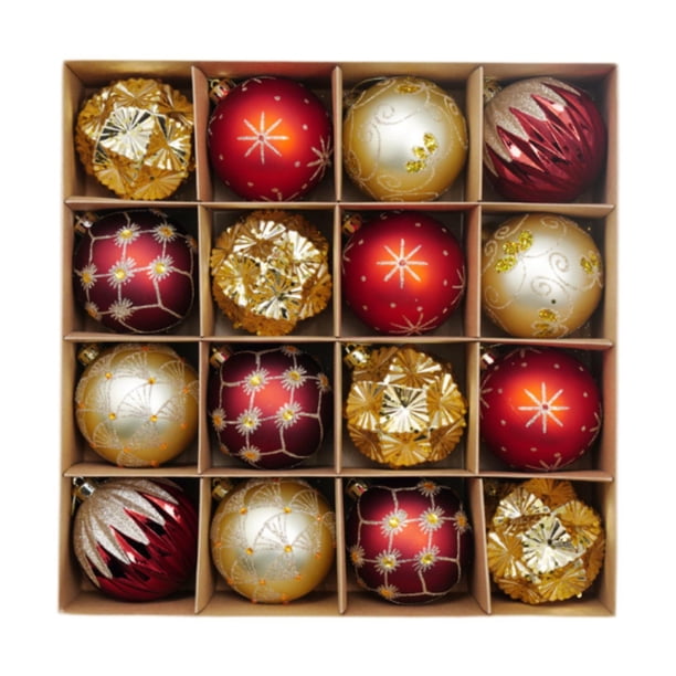16x Bolas Navideñas Adornos Navideños Colgantes Bolas Colgantes Oro rojo