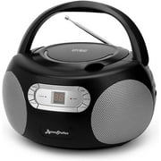 Byron Statics Portable CD Player Boombox, AM FM Radio, AC/DC Dual Power, Outdoor Indoor Use