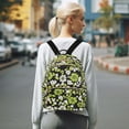 thumbnail image 7 of FORMRS Mini Backpack Purse for Women Travel Daypack Casual Shoulder Bag, Green Flower Pattern, 7 of 7