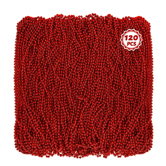 Collar de abalorios Huskein Red Mardi Gras 33 cm de plástico x120