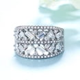 thumbnail image 4 of 14 K White Gold Plated Geometric Floral Ring With Crystals from Swarovski, 4 of 4