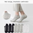 thumbnail image 3 of Sports Ankle Socks Mens- 8 Pairs Trainer Athletic Socks with Anti-Slip Silicone Stripes Black White Grey for Men, No Show, Moisture-Wicking Breathable, 3 of 7