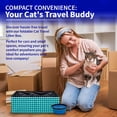 thumbnail image 2 of Pet Fit For Life - Vibrant Collapsible Travel Cat Litter Box - Portable, Foldable, Compact Design with Bonus Water Bowl - Ideal for Car & Camping - Reusable, Cats Safe - Teal, (16"x12"x5"), 2 of 7