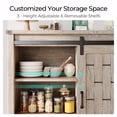 thumbnail image 5 of Farmhouse Coffee Bar Cabinet with Sliding Barn Door and Adjustable Shelves Light Gray, 5 of 7
