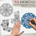 thumbnail image 2 of Libro de colorear Mandala para adultos con 36 rotuladores de doble punta, 2 of 9