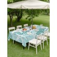 thumbnail image 4 of Outdoor Tablecloths with Umbrella Hole & Zipper, Mint Green Starfish Rectangle Tablecloth 52x70 Inch, Coral Shell Ocean Vintage Coastal Waterproof Table Cloth, Patio/Pool/Picnic Table Covers, 4 of 8