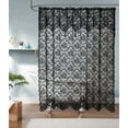 thumbnail image 2 of WARM HOME DESIGNS Luxury Lace Shower Curtain with Attached Valance and Elegant Tassels. MSH Black 84, 2 of 5