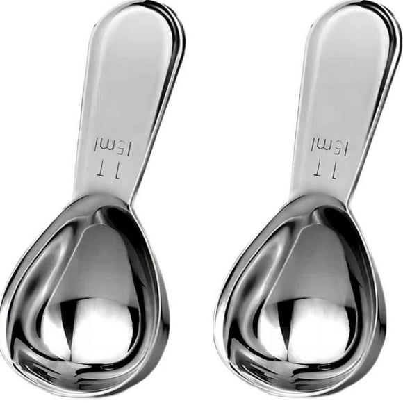 Mashaouyo Clearance Dinnerware 2PCS,Stainless Measuring Coffee Tablespoon Short Hle Tablespoon (15ml)