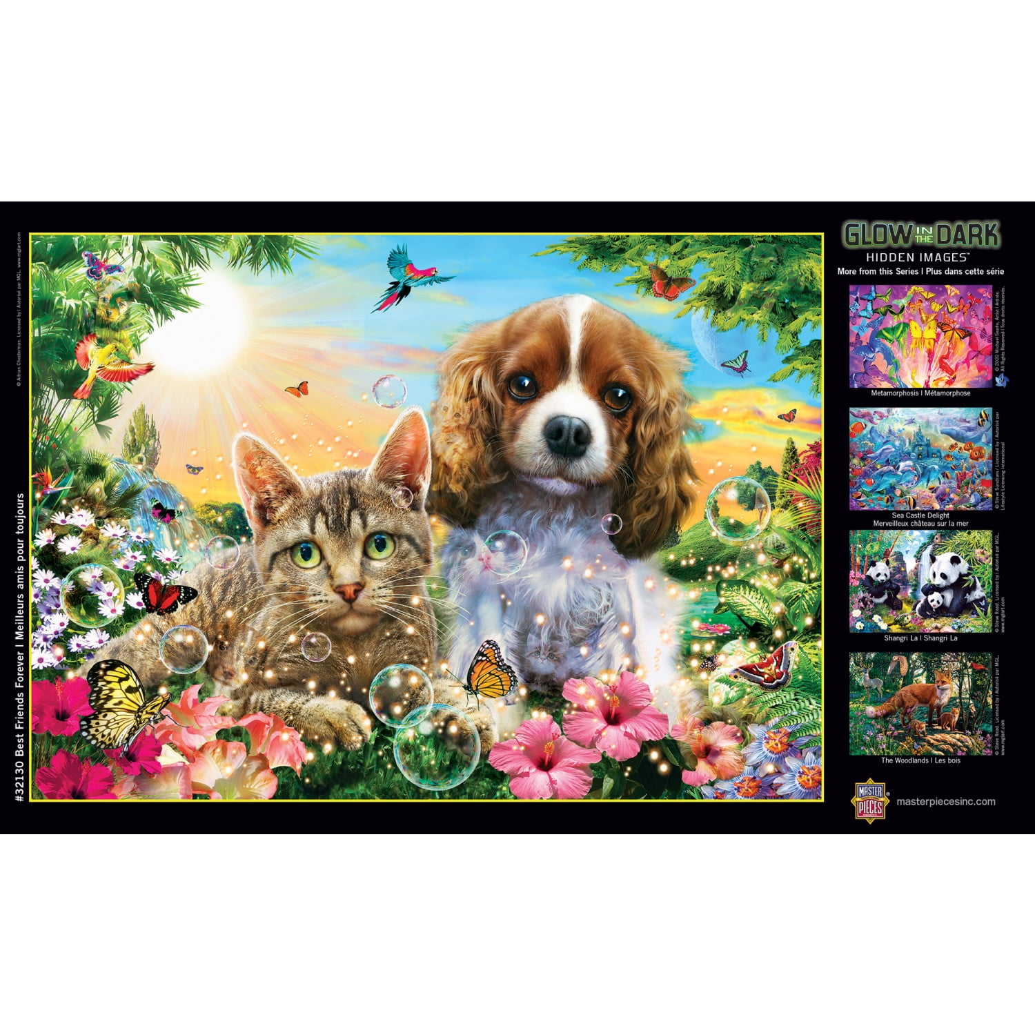 MasterPieces 15" x 21" Best Friends Forever - Hidden Image Glow-in-the-Dark 500 Piece Jigsaw Puzzle