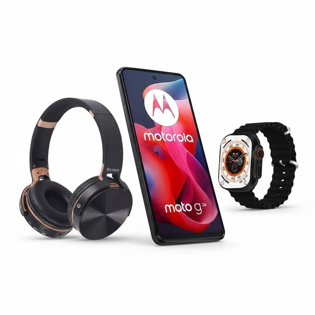moto g24 Negro 256GB Almacenamiento - adudifonos sony - smartwatch t800