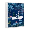 thumbnail image 4 of Swan Pair on Blue Pond White Framed Giclee Art, design by Nabeela Rumi, 4 of 9