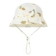 thumbnail image 2 of Ticikt Cotton Baby Bucket Sun Hat, Polka Dot Print Bow Cap, Adjustable Wind Strap Outdoor Hat for ,A06, 2 of 3