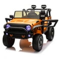 thumbnail image 3 of Xuanlur Ride on Toys for Kids, Kids Ride on Truck with Remote Control, 20.28" Wide Seat, Powerful 400W Motor, Bluetooth, MP3, 2 Seat Belts, Lights (Orange), 3 of 7