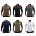 thumbnail image 3 of SAYOO Camiseta de manga larga para hombre, cuello alto, color sólido, jersey con escote de cremallera suave, tops informales ajustados para hombre SAYOO S M L XL XXL, 3 of 3