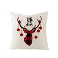 thumbnail image 1 of Fundas de almohada de ciervos navideños, funda de cojín decorativa a cuadros negros y rojos Funda de almohada de lino y algodón Decoraciones de sofá para interiores 18 × 18 pulgadas (45 × 45 cm) kaili Sencillez, 1 of 3