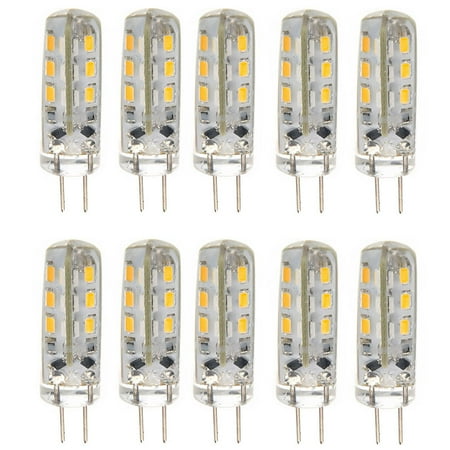 

Weijiyouyu 10pcs Energy-saving G4 DC 12V 1.5W 24 3014 SMD LED Bulbs LED Lamps Lights (Warm White)