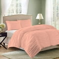 thumbnail image 2 of DNG Creations 3 Piece Ruched Pattern Duvet Cover 100% Egyptian Cotton, 800 TC- With Zipper Closure & Corner Ties ( Solid Peach - Full/Queen ), 2 of 3