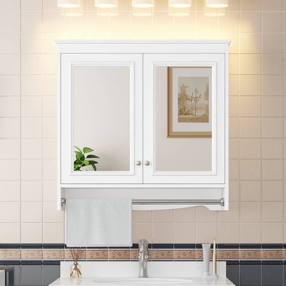 LiviNest 3-in-1 Bathroom Mirror Cabinet: 30 Inch Wall Mounted Medicine Cabinet with Adjustable Shelves & Soft Close Doors - High-Define Mirror & Storage for Small Bathroom Vanity - Space-Saving Desig