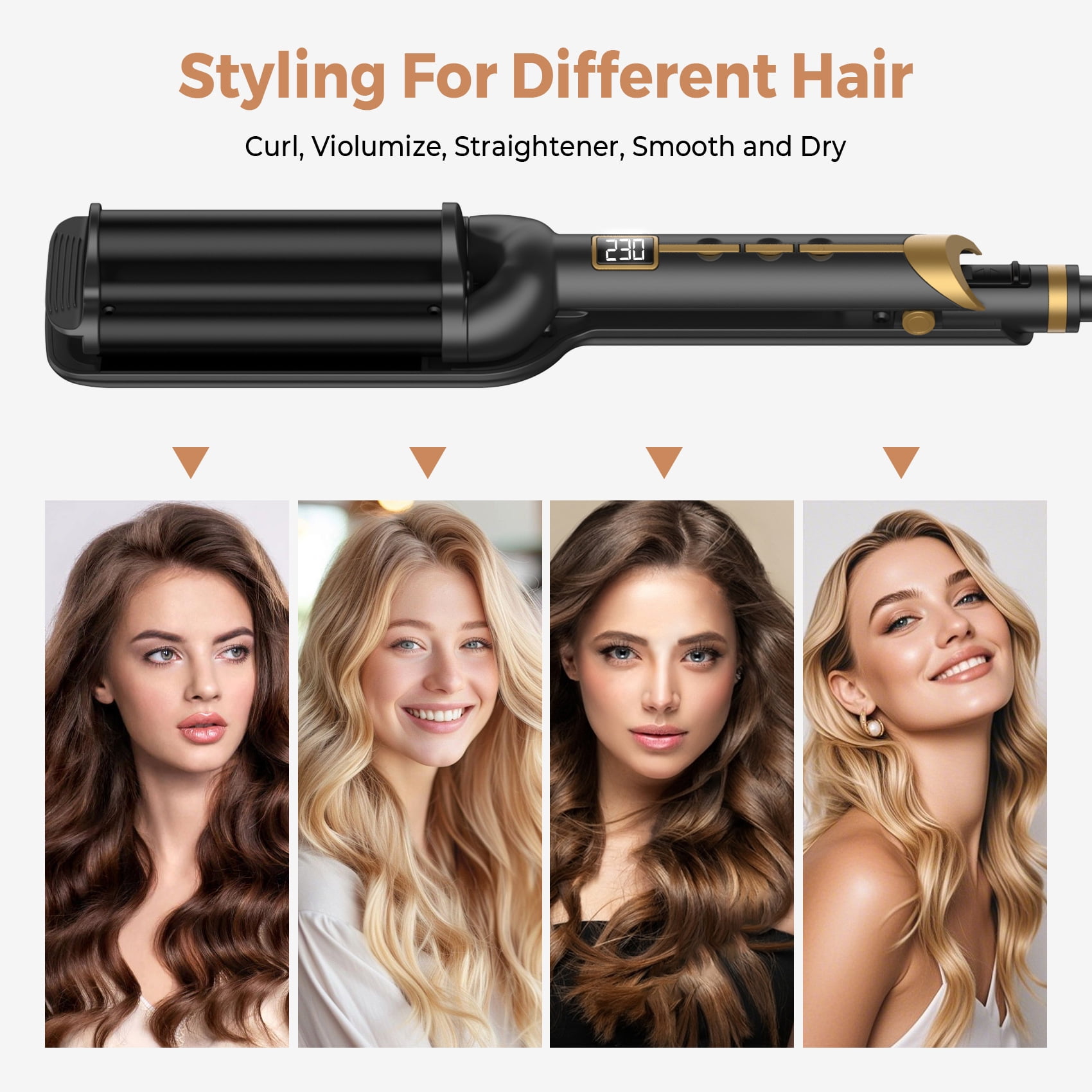 Kristin Ess Hair 3-in-1 Styling Set - Hair Straightener, Blow Dry