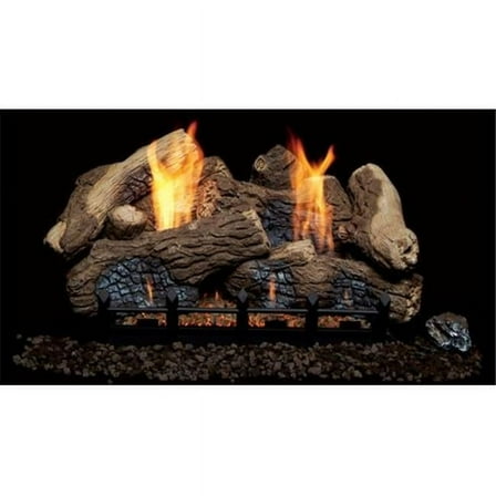 30 in. Berkley Oak fiber Ceramic Log Set for Natural Blaze VF 24 in. Burner