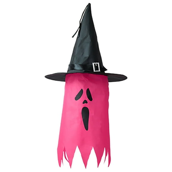 Christmas Saving Clearance! Sruiluo Halloween Decoration Hat Color Glowing Witch Hat Venue Layout Props Skirt Witch Gift for Halloween Party Indoor Outdoor Garden Lawn Decor, Hot Pink