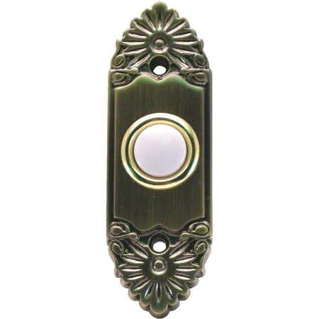 UPC 853009001543 product image for IQ America Antique Brass Scroll Lighted Doorbell Button | upcitemdb.com