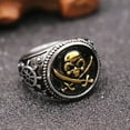 thumbnail image 2 of GKNET Gothic Mens Stainless Steel Gold Biker Pirate Skull Ring Size 6-15-12-Gold, 2 of 6