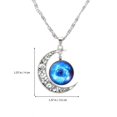 thumbnail image 2 of 2pcs Moon Gems Necklace Stylish Pendants Moon Shape Necklace for Women, 2 of 3