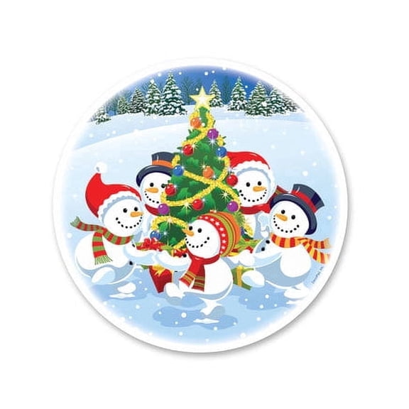 Happy snowmen Edible Image Icing Cake Topper for Quarter Sheet Cake, by TNCT