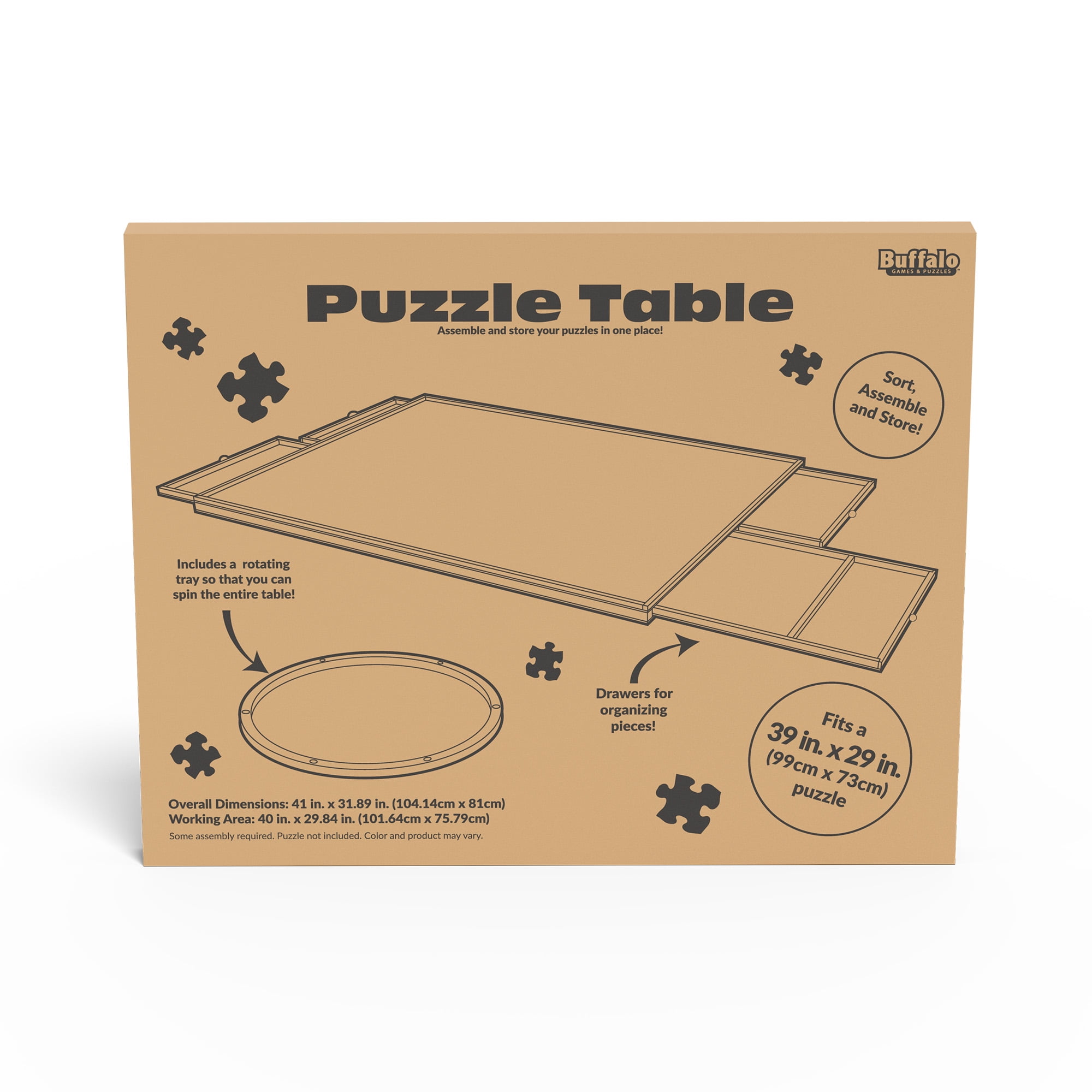 Buffalo Games - Wood Puzzle Table - Jumbo Size Fits Up to 2000pc Jigsaw Puzzles