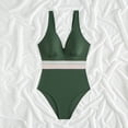 thumbnail image 2 of MSJUHEG Push Up Swimwear,Womens One Piece Swimsuits,Ruched Monokinis,Ribbed One Piece Swimsuits for Women,Plus Size One Piece Swimsuit,High Waist Bathing Suit,Womens Tankini Bathing Suits Army Green L, 2 of 7