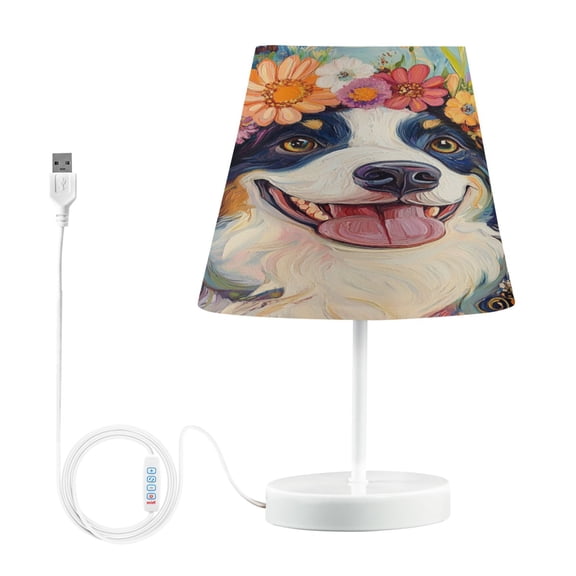 BZSMCE Table Lamp Creative Fun Blossom Dog Simple Pattern Night Light