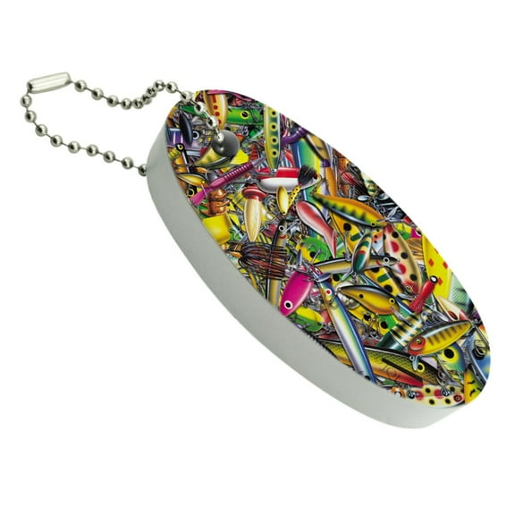 Fish Fly Fishing Lures Floating Foam Keychain Fishing Boat Buoy Key Float