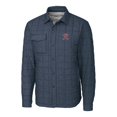 thumbnail image 2 of Men's Cutter & Buck Heather Navy Tacoma Rainiers Rainier PrimaLoft Eco Insulated Quilted Button-Up Shacket, 2 of 3