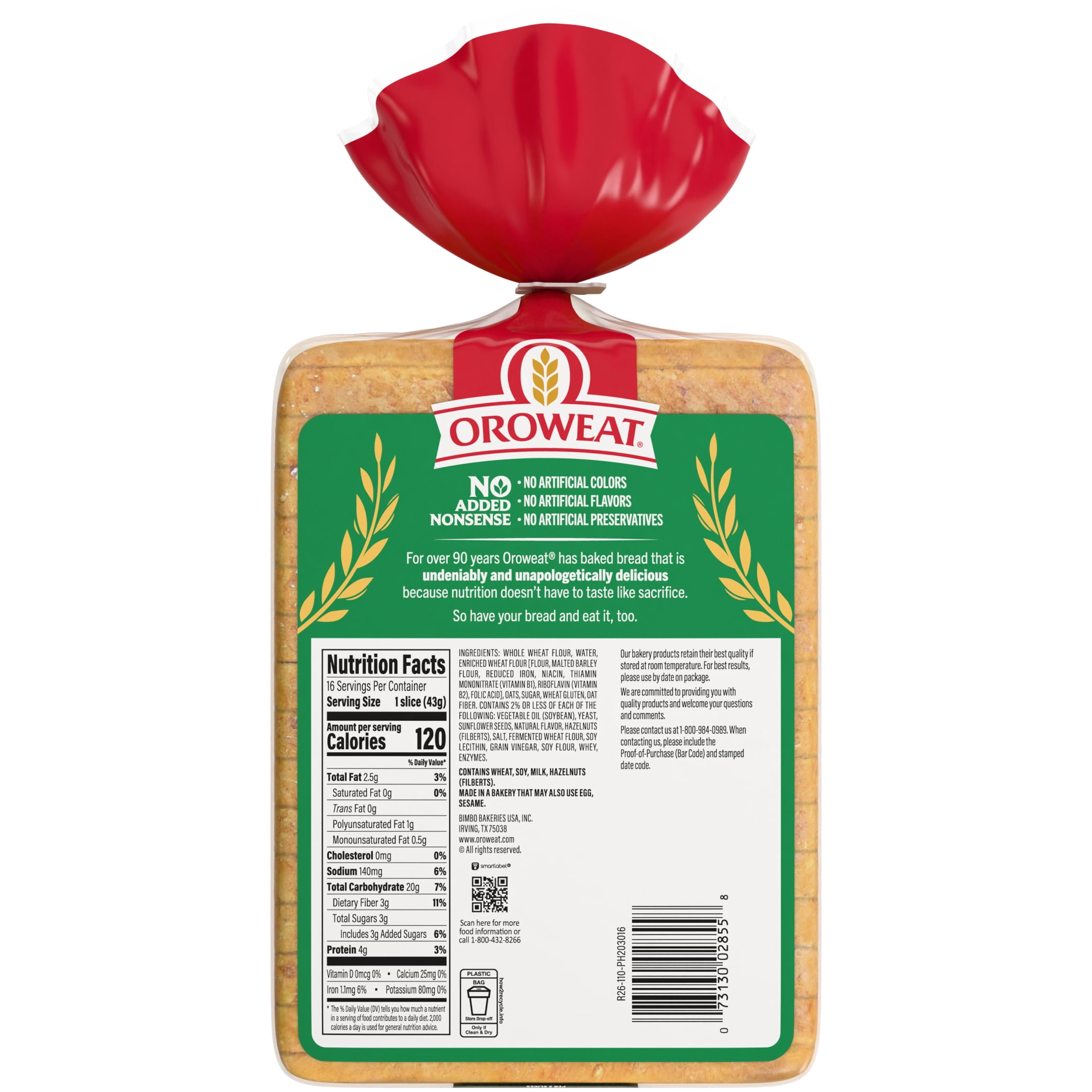 Oroweat Oatnut Bread, 24 oz