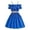 Blue, variant on Girls Sleeveless Spaghetti Strap Dress Ruffle Hem Solid Color Summer,Blue,7-8 Years