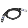 thumbnail image 3 of Cable De Micrófono XLR Macho A Hembra, Cable XLR Macho A XLR Hembra Carcasa De aleación De Zinc De 3 Pines Negra Plateada Para Amplificadores De Potencia Para Altavoces, 3 of 7