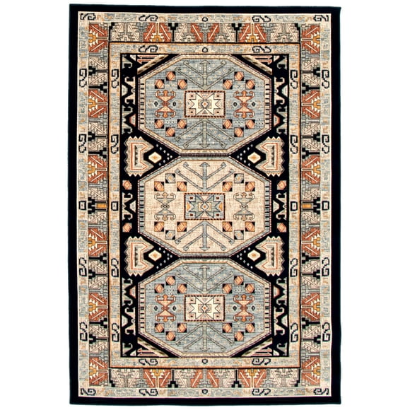 Qashqai Tapis en Polypropylène Bleu Marine/bleu Clair 7 Pieds10 Pouces x 10 Pieds2 Pouces
