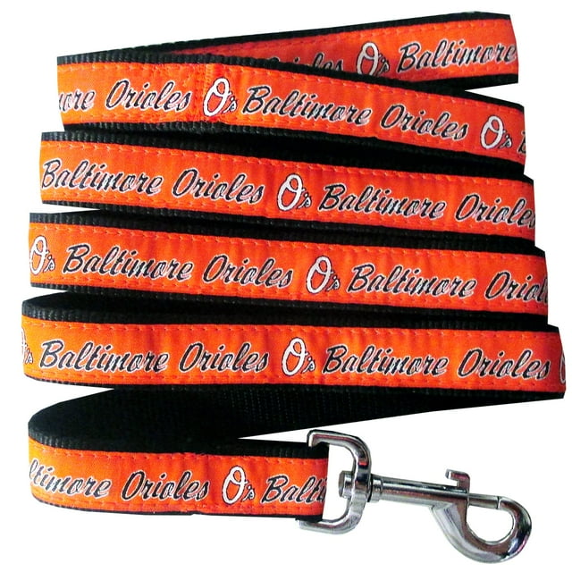 MLB PET Leash, Small, Baltimore Orioles Dog Leash, Baseball Team Leash for Dogs & Cats. A Shiny & Colorful Dog & Cat Leash with Emboridered Team Name/Logo Licensed by the MLB