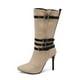 thumbnail image 3 of NECHOLOGY Botas Mujer Adulto Femenino Zapatos Botines mujer Zapatos de mujer Botas largas hasta el tobillo de moda Tacones gruesos Botas largas de gamuza plisadas por encima de la rodilla (Beige, 8), 3 of 7