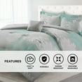 thumbnail image 2 of Comfort Spaces King Size Comforter Set, 5-Piece Floral Bedding Set for All Season, Aqua King Comforter Set with Bed Skirt, 2 of 6