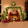 thumbnail image 3 of 3pcs Pre-lit Christmas Decoration Set, 2 Packs 4''Christmas Entrance Trees and 9' Garland, Green Artificial Xmas Decorative Set for Door Fireplace W/Warm Lights, 3 of 10