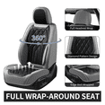 thumbnail image 4 of FLORICH Car Seat Covers Full Set, Waterproof Faux Leather Seat Protectors, Automotive Interior Cushions Universal Fit for Most Cars Suv Trucks, Black & Gray, 4 of 9