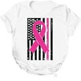 thumbnail image 6 of Alkepwun Breast Cancer Shirt for Women Pink Ribbon Graphic Tees American Flag Shirt Breast Cancer Awareness Casual Crew Neck Short Sleeve T-Shirts Tops, 6 of 6