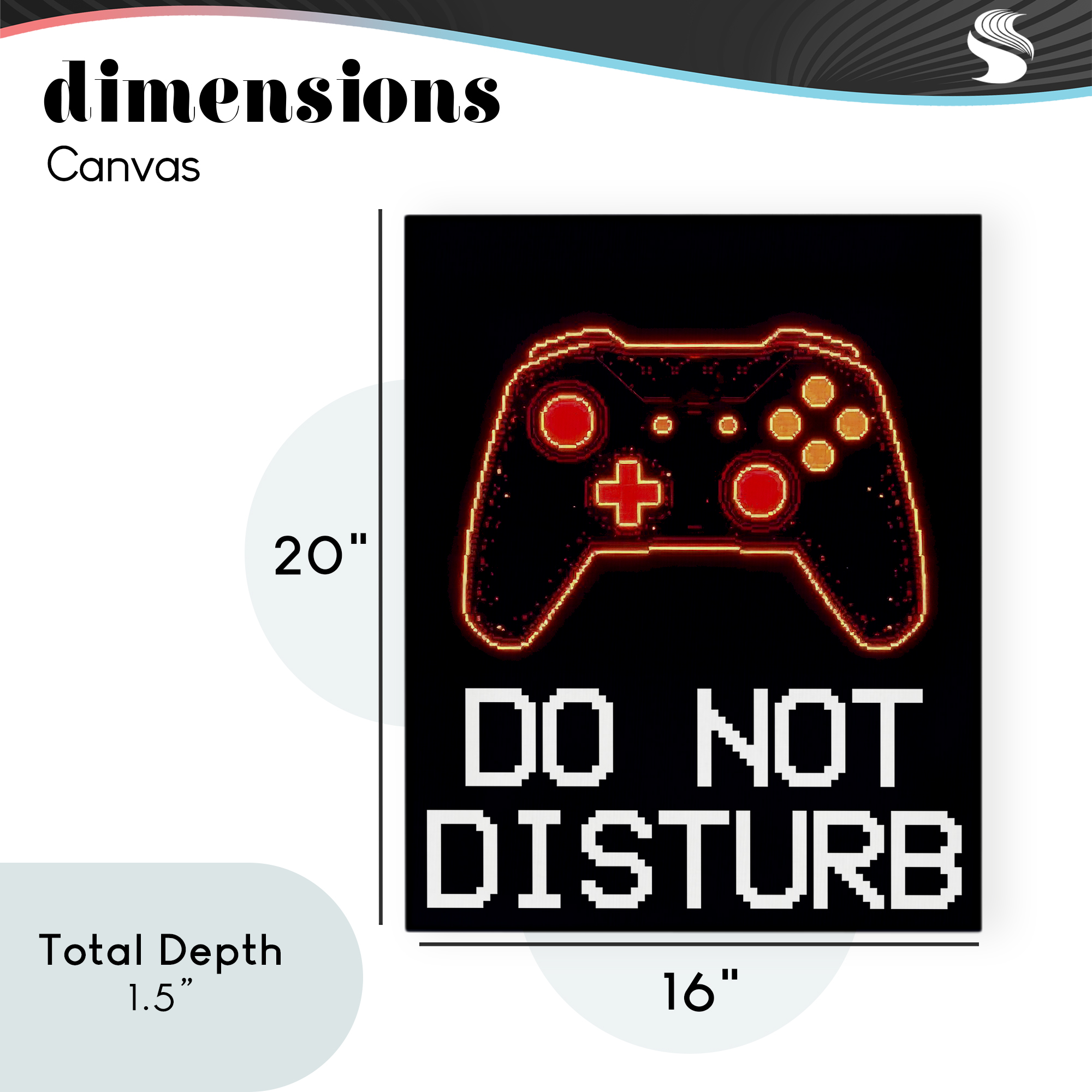 Do Not Disturb Neon Control Canvas Wall Art, design by Kim Allen