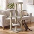 thumbnail image 4 of Gymax Carpeted Cat Tree 51'' Cat Tower w/ Comfy Plush Perches Scratching Posts, 4 of 10
