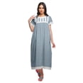 thumbnail image 1 of Moomaya Chemise de Nuit Maxi à Manches Courtes Imprimée, Boutonnée, en Coton, Tenue de Sommeil, 1 of 5
